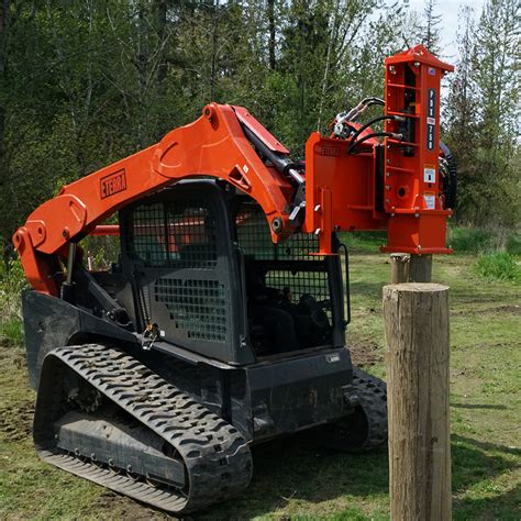 post pounder for skid steer|skid steer attachments post driver.